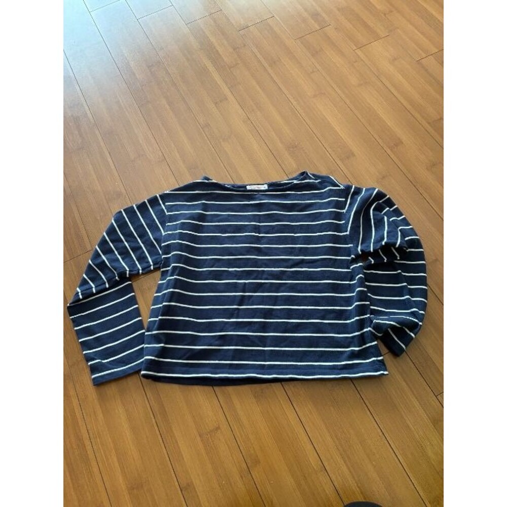 Marine Layer Sueded Jersey Mariner Tee Blue White Striped Women's XS